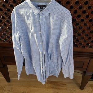 Michael Kors Sky Blue Checkered Men's Shirt